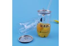 China Clear Transparent 0.35L PET Alu Lid Plastic Beer Can supplier