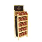 Classical Wine Bottle Display Stand Wooden Coffee Bag Display Rack for sale