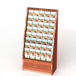 11 Tiered Literature Floor Stand MDF And Metal Display Rack For Brochures Holder for sale