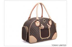 China  				Design Classic Dog Handbag Grid PU Quality Leather Pet Carriers 	         supplier