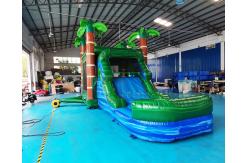 China EN71 Palm Tree Bouncy Castle Water Slide Combo Bounce House supplier