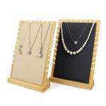 Notched-Edge Wooden Pendant Display Panel Stand Necklace Exhibition Holder for sale