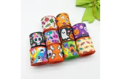 China Cute Cartoon Halloween Wired Ribbon 63mm Festival Halloween Grosgrain Ribbon supplier