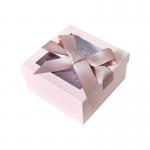 Customized Square Recentage Pink Gift Box With Ribbon for sale