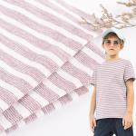 T-Shirt Textured Stripe Fabric , Cotton 160gsm Yarn Dyed Stripe Fabric for sale