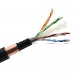 PE Double Jacket UTP FTP Waterproof Outdoor Cat5e Cat6 Cable With Armored for sale