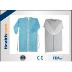 Nonwoven Disposable Dressing Gowns Hospital Scrubs With Elastic Cuff Anti Blood for sale