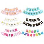 Colorful Linen Bunting Flags Streamers for Birthday Party Decoration for sale