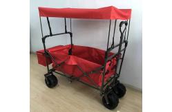 China PVC Fabric Large Collapsible Wagon Utility Portable Beach Wagon With Cover Red supplier