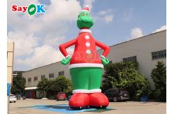 China 32.8FT Gemmy Christmas Airblown Inflatable Grinch With Santa Hat supplier