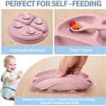 FDA Microwaveable Silicone Dinnerware Set , Odorless Suction Plates With Lids