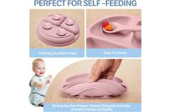China FDA Microwaveable Silicone Dinnerware Set , Odorless Suction Plates With Lids supplier