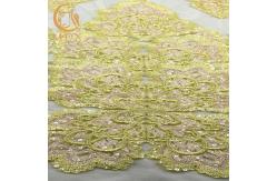 China Romantic Custom Made Embroidered Mesh Lace Fabric Polyester 140cm Width supplier