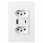 Convenient Brazil USB Wall Socket With 2 USB 5V 2.4A Output for sale
