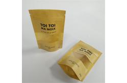 China 120mic Brown Biodegradable Kraft Paper Bag MOPP With Window supplier
