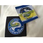 Heat Cut Woven Iron On Garment Labels With Glue Back , Custom Name Labels For Clothing for sale