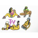 Cool Girl Custom Applique Patches Heat Seal Smooth Laser Cut Border for sale