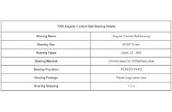 China High Performance Sealed Angle Contact Ball Bearing 7008 C0 C1 Clearance supplier