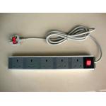 5 Outlet European Power Strip With Extension Cords , Flat Plug Power Strip 250V for sale