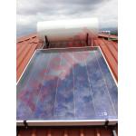 Rooftop Pressurized Flat Plate Solar Water Heater , Solar Powered Heater Blue Film Coating for sale