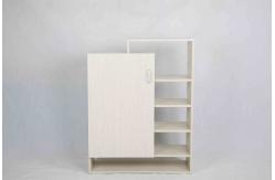 China Practical Wooden Home Shoe Cabinet Removeable Shelves With Door Hollow Racks supplier