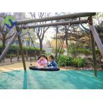 Round Kids Playground Nest Swing Seat 100cm Black With Hanging Rope