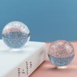Customized Clear Glitter Ball Shiny Arylic Ball Glitter Powder Resin ball
