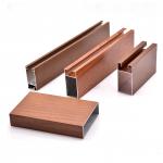 Powder Coating Wood Grain Aluminium Profile Square Tube For Furniture Decoration for sale