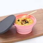Lightweight 750ML Foldable Collapsible Silicone Bowl With Lid