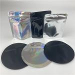 3.5g Hologram Shaped Round Mylar Bags Custom Printed Circle Zipper Packaging for sale