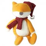 Custom Cute Stuffed Fox Wear Christmas Hat Stuffed Toys ODM OEM for sale