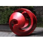 Public Red Stainless Steel Sphere Sculpture / Large Metal Art Sculptures for sale