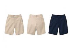 China Polyester Fabric Boys Grey School Pants Anti - Pilling With A Right Back Pocket supplier