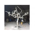 Outdoor Design Abstract Metal Mirror Stainless Steel Tree Sculpture for sale