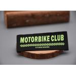 0.2mm Logo Silicone Clothing Labels Printed On Black Polyester Cloth for sale