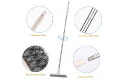 China V Shaped Bristles Floor Scrub Brush With Long Handle supplier