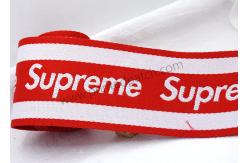 China ODM SGS Supreme Polyester Ribbon Roll Anti Slip Elastic Band Red And White supplier