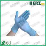 Powder Free Blue Nitrile Disposable Gloves , Finger Dotted ESD Safe Nitrile Gloves for sale