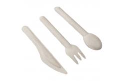 China 6'' Sugarcane Bagasse White Compostable Biodegradable Knives Forks supplier