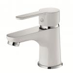 Single Lever Wash Basin Faucet ceramic cartridge chrome/White Bathroom tap for sale
