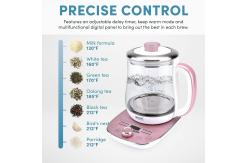 China 1.5L 1500W Glass Water Kettle Clear Tea Kettle With Infuser LED Base supplier