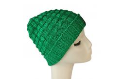 China High quality unisex customize logo green winter knitted  hats caps for fashion supplier