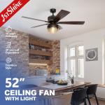 MDF Blades 52 Inches Remote Control Ceiling Fan With Farmhouse Style for sale