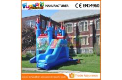China PVC Large Blue Bounce House Jumpers Inflatable Jumping Castles With Two Slide supplier