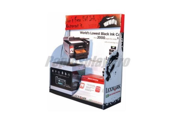 Cardboard Half Pallet Display 2 Top-Round Side Boards For Lexmark Ink