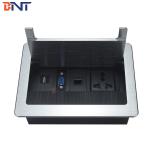 aluminum alloy material desk power outlet with buttom case BF501 for sale