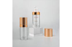 China Clear 30ml Liquid Foundation Bottles Glass Pump Frosted Surface supplier