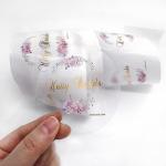 Transparent Waterproof Round Label Stickers Printing With Silver Golden Foil Text for sale