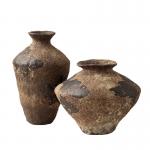 Rustic Ceramic Vase Set with Wabi-Sabi Texture for sale