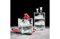 China Stackable Drop Front Clear Plastic Shoe Container Clear Transparent supplier
